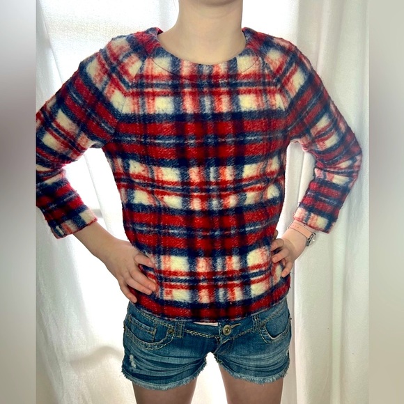 Madewell Sweaters - Madewell Wool w/ Pockets! Plaid Sweater XS